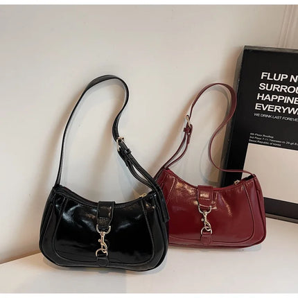 Elegante Borsa a Tracolla da Donna - Borsetta Quadrata Retrò con Chiusura a Zip, in Resistente Materiale PU