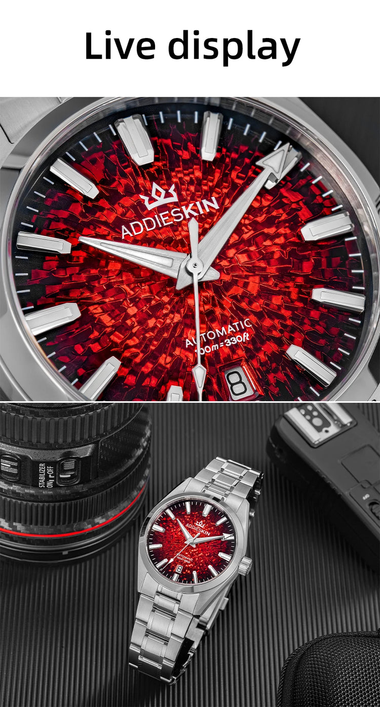 AddiesKin K003 Men's Automatic Watch BGW9 Super Luminous 10Bar Waterproof Sapphire Crystal 316L Stainless Steel Mechanical Watch