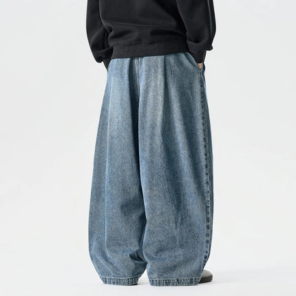Jeans da Uomo Primaverili Stile Harajuku, Comodi e Lavati, Moda Y2K Punk Casual, Pantaloni Larghi e Leggeri