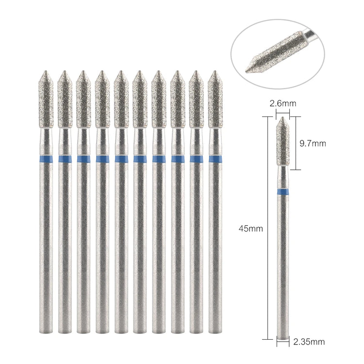 10Pcs Diamond Milling Cutter For Manicure Electric Nail Drill Bits Accessory Pedicure Machine Nail File Gel Remover Tool uñas Accesorios Y Herramientas
