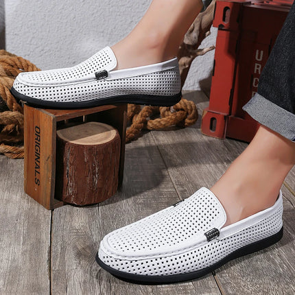 2025 Estate Scava Fuori Penny Mocassini Da Uomo Scarpe Da Barca Traspirante Uomo Mocassini In Pelle Slip On Appartamenti Mens Casual Scarpe Da Guida