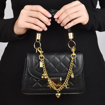 Cherry Blossom Bag Chain Strap Floral Purse Accessory for Women Fashion Crossbody Bag Charm 30cm PlatiNum