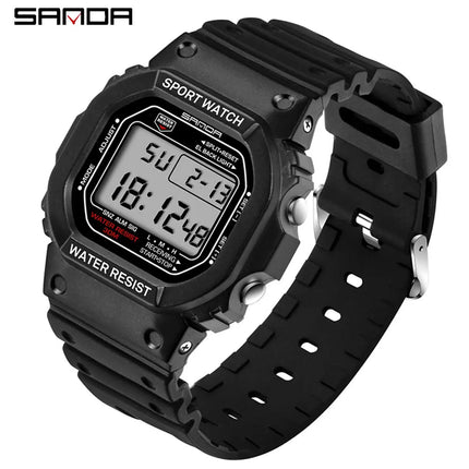SANDA G Style LED Orologio digitale Unisex Antiurto Impermeabile Orologi sportivi Ragazzo Ragazza Cronometro Orologio elettronico a LED militare platinumshop