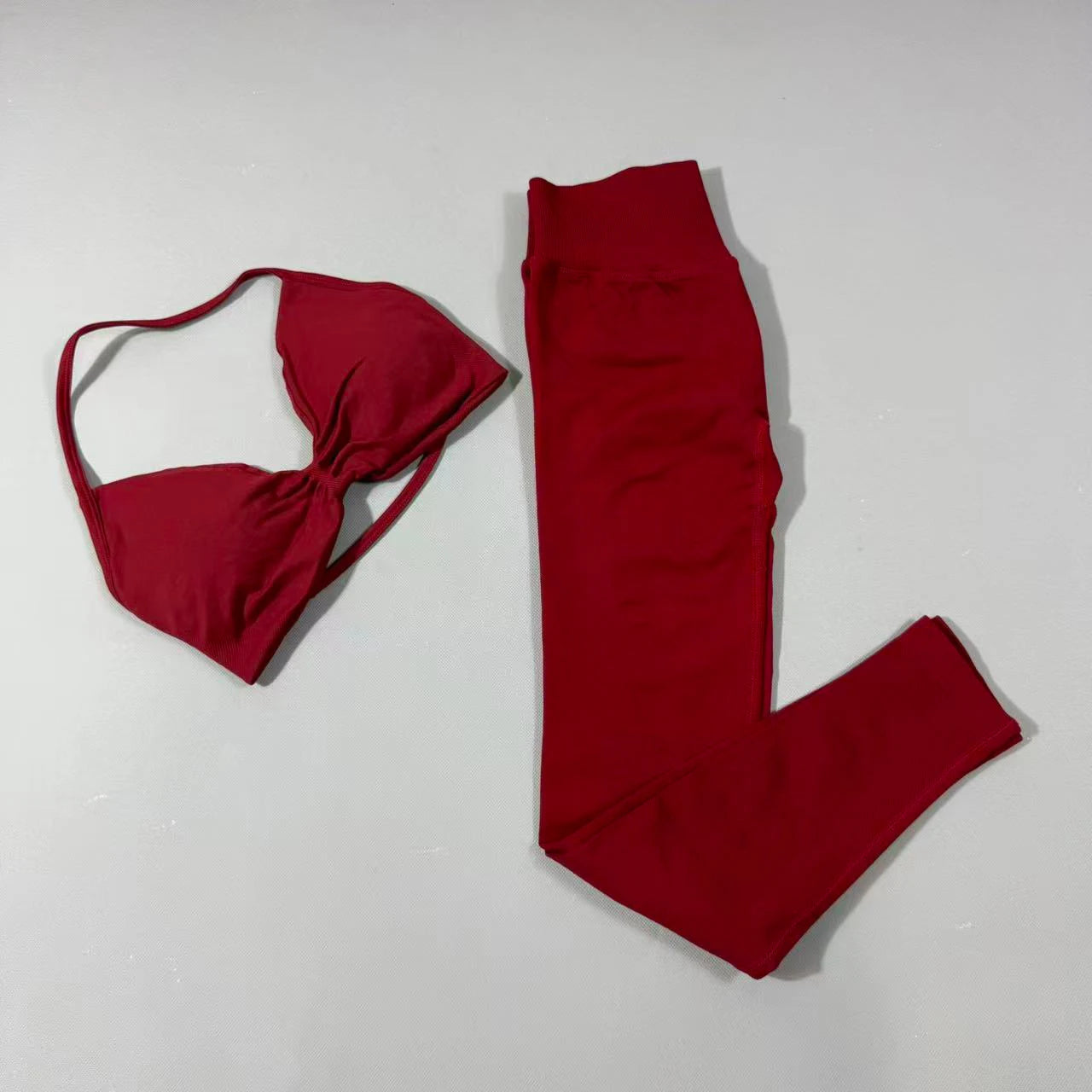 Yoga Gym Set 2 Piece Women Strappy Yoga Bra Top Workout Scrunch Shorts Sports Suit Fitness Clothes Seamless Yoga