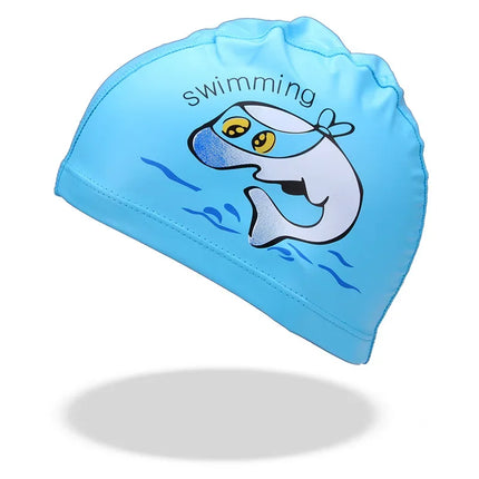 Bonnet de bain pour filles, dessin animé mignon, étanche, protection des oreilles, haute élasticité, chapeau de natation pour enfants, garçons, accessoires de natation pour bébés