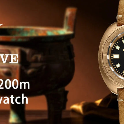 ADDIESDIVE Mens Automatic Mechanical Dive Watch Japan 8215 Movement Bronze Case Sapphire Crystal 200M Waterproof Ceramic Bezel