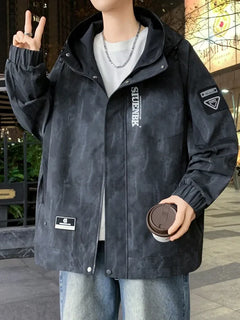 Fashion 2026 Spring Autumn Men's Casual Hooded Jackets Streetwear Windproof Coats Youth Outdoor Plus Size 4XL Hoody Top Clothing