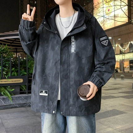 Fashion 2026 Spring Autumn Men's Casual Hooded Jackets Streetwear Windproof Coats Youth Outdoor Plus Size 4XL Hoody Top Clothing