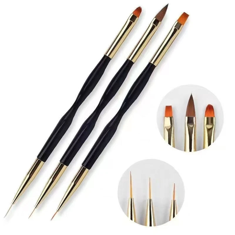 6/31Pcs Nail Art Brush Design Tip Painting Drawing Carving Dotting Pen FlatFan Liner Acrylic Gel UV Polish Nail Art Tools