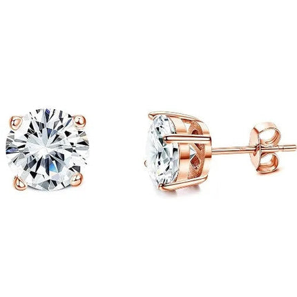 Drperfect Orecchini in argento con zirconi cubici per donna Uomo Orecchini a bottone delicati ipoallergenici placcati in oro 14 carati platinumshop