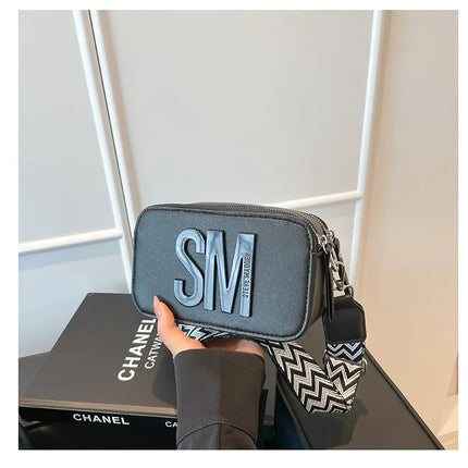 Cross-Border Style Camera Bag Fashionable Retro Women's Shoulder Slant Bag Small Square Bag Street Trend PU Material PlatiNum