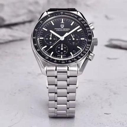 PAGANI DESIGN 500 Orologio da Uomo di Lusso con Cronografo Sportivo, Quadrante Tondo, Vetro Zaffiro AR, Movimento Giapponese, Acciaio 316L, Luminoso platinumshop