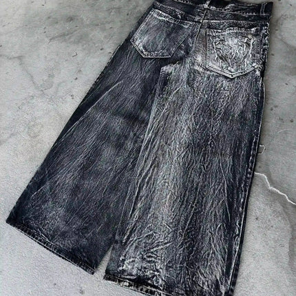 Y2K Retro Oversize Baggy Pantaloni lavabili unisex Phantom Jeans Uomo High Street Spider Toppa ricamata Hip Hop Streetwear Gotico