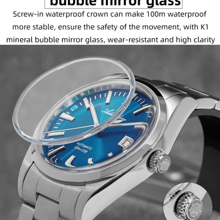 ADDIESDIVE Men's Automatic Mechanical Watch 316L Stainless Steel Luminous with Calendar 100M Waterproof Men's Wristwatch
