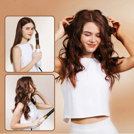 Multi Functional 5-In-1 Hot Air Comb Styling Set Including Dryer Straight Hair Brush Hair Dryer Automatic Curling Iron Gift