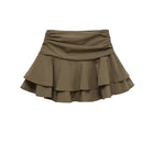 ETJ 2025 Women's Summer New Fashion Sexy Hot Girl Style Ruffled Stacked Decoration Mid-Waist Skirt Shorts