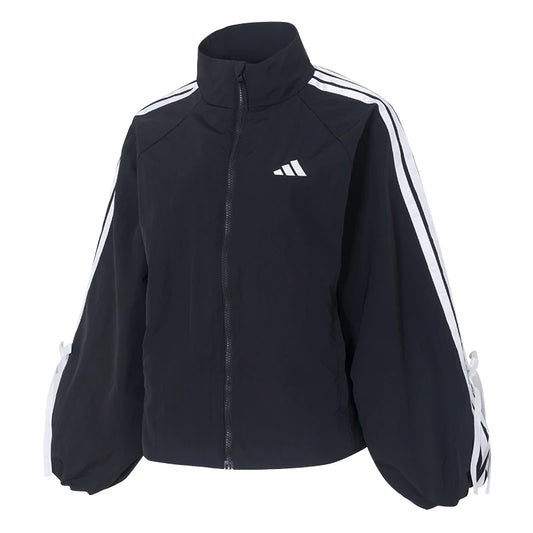 Adidas Women's Fashion Loose Black Woven Jacket Windbreaker Jacket Kt5003