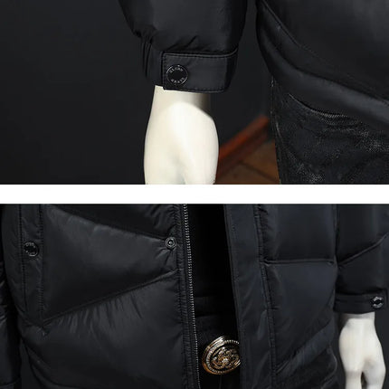 2025 Autumn And Winter Men's 90% White Duck Down Black Hooded Down Jacket Kurtka Zimowa Duck Down Jacket Mens Clothing