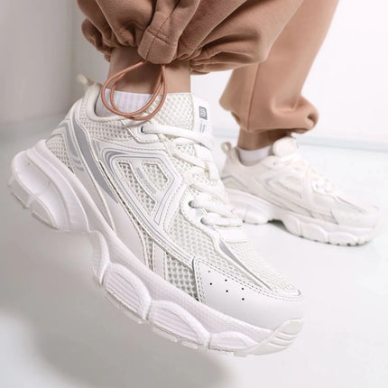 Baasploa Scarpe da corsa retrò da donna Scarpe da jogging sportive con lacci in rete da esterno Scarpe casual leggere e traspiranti antiscivolo da donna