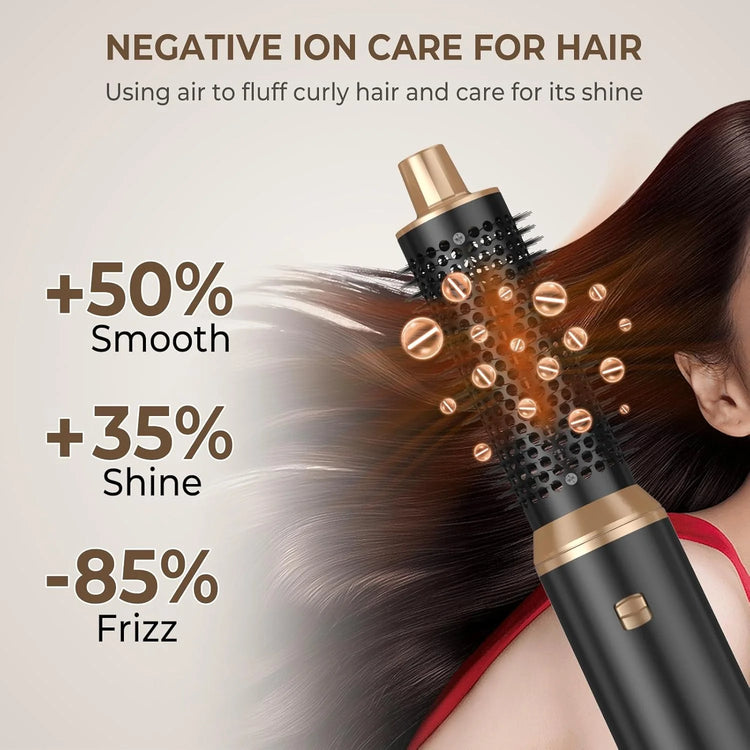 UKLISS 638 5‑In‑1 Hot Air Brush Set, Professional Hair Styling Tools, Multi‑Function Hair Dryer Curling Iron Straightener Kit For Curling, Drying, Straightening, Smoothing And Fluffy Hairstyle, For Home Professional Use