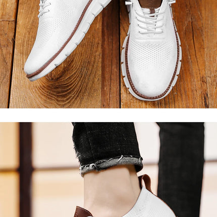 Scarpe Eleganti Casual da Uomo, Sneakers da Passeggio alla Moda, Oxford in Rete per il Lavoro, Leggere con Suola Morbida