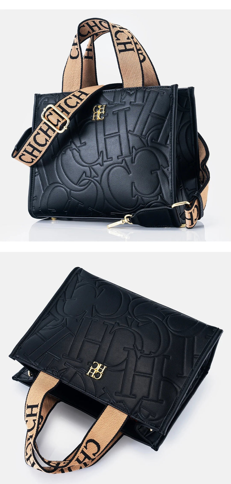 CHCH Fashion Monogram Print High Quality Metal Logo Casual Light Luxury Brand Designer 2025 New Women's Handbag bolsos mujer PlatiNum