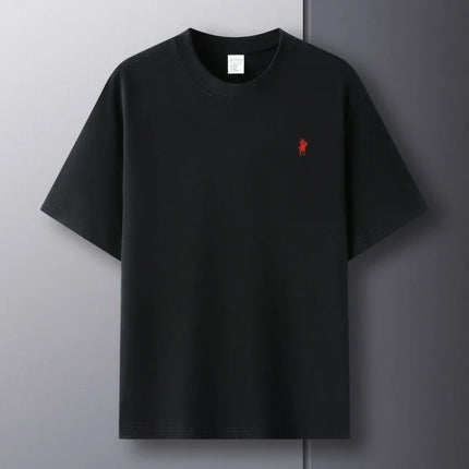 Men's Round Neck Short Sleeve 100% Pure Cotton T-shirt Hot Sale Luxury Brand Summer Exquisite Embroidery Pony Breathable Top