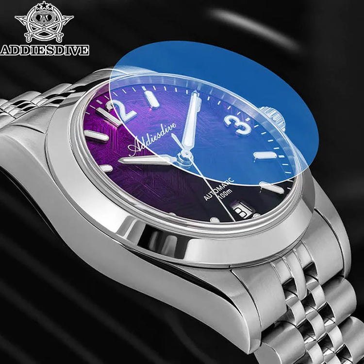 ADDIESDIVE Men Luxury Diver Automatic Mechanical Watch Sapphire Crystal 100M Waterproof Stainless Steel Business Sports AD2547