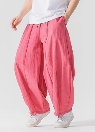 Pantaloni Uomo Nuova Estate Pantaloni larghi leggeri e sottili in vita elastica Sport all'aria aperta maschili Pantaloni larghi casual oversize da uomo Streetwear