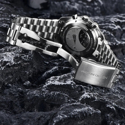 PAGANI DESIGN 500 Orologio da Uomo di Lusso con Cronografo Sportivo, Quadrante Tondo, Vetro Zaffiro AR, Movimento Giapponese, Acciaio 316L, Luminoso platinumshop