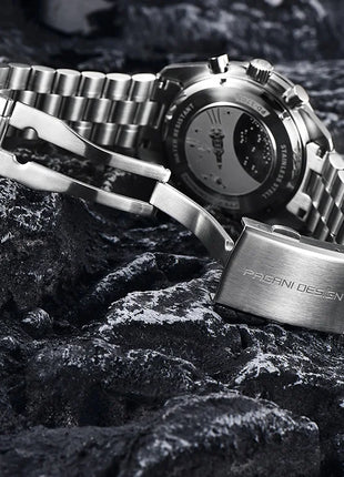 PAGANI DESIGN Nuovo Orologio da Uomo di Lusso al Quarzo con Vetro Zaffiro AR, Cronografo Sportivo Impermeabile 500 ATM, Movimento Giapponese, Luminoso, in Acciaio 316L