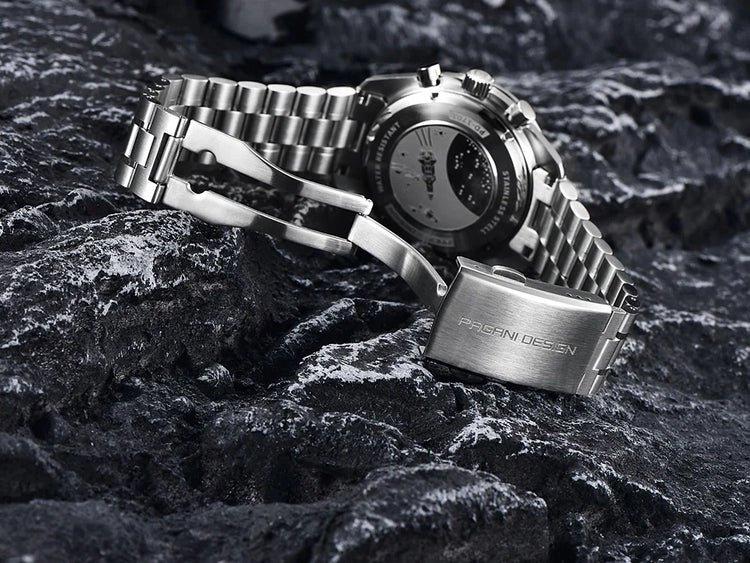 PAGANI DESIGN Nuovo Orologio da Uomo di Lusso al Quarzo con Vetro Zaffiro AR, Cronografo Sportivo Impermeabile 500 ATM, Movimento Giapponese, Luminoso, in Acciaio 316L