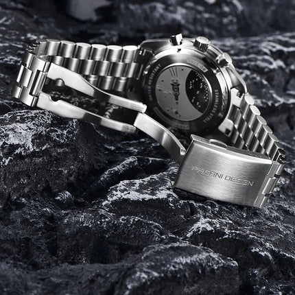 PAGANI DESIGN Nuovo Orologio da Uomo di Lusso al Quarzo con Vetro Zaffiro AR, Cronografo Sportivo Impermeabile 500 ATM, Movimento Giapponese, Luminoso, in Acciaio 316L