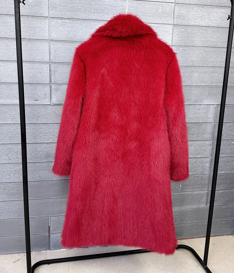 ZADORIN 100cm Long Fluffy White Black Faux Fur Coat Woman Clothing Winter Lapel Faux Fur Top Jackets for Women Jacket Outerwears