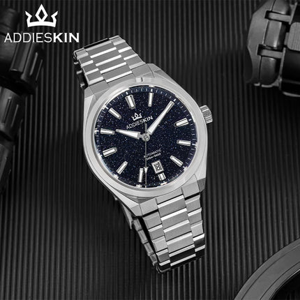 AddiesKIN Men Watch BGW9 Luminous Blue Goldstone Dial Sapphire Glass 20Bar Waterproof Japan 9015 K010 Automatic Mechanical Watch