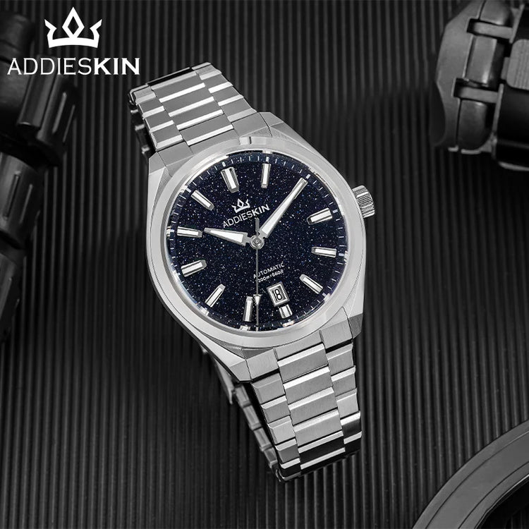AddiesKIN Men Watch BGW9 Luminous Blue Goldstone Dial Sapphire Glass 20Bar Waterproof Japan 9015 K010 Automatic Mechanical Watch