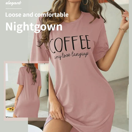 Camicia da notte in seta di latte camicia da notte da donna manica corta camicie da notte in cartone animato dolce pigiameria Casual pigiama Sleepdress