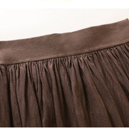 Women's Clothes High-quality Cashmere Skirts Fashionable Mulberry Silk Knitted A-line Skirts Women's High-waisted Umbrella Skirt PlatiNum