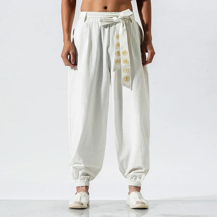 Pantaloni Kimono giapponesi ricamati pantaloni larghi Harajuku Casual da uomo 2023 abbigliamento tradizionale asiatico costume stile Yukata Harem