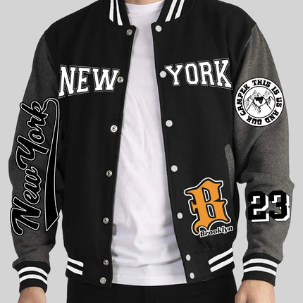 Los Angeles Art Letter Prints 2 Colors Tops Men Autumn Winter Casual Jackets Fashion Soft Baseball Jersey Loose Sports Clothes