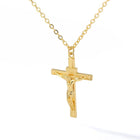 Christian Jesus Cross Necklace For Women Men Stainless Steel Chains Choker Religion Cross Pendants Jewelry Prayer Baptism Gifts PlatiNum