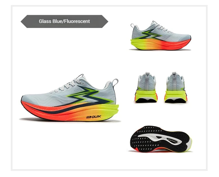 361 Degrees Flame 4.0 MIX Men Running Shoes Carbon Plate Racing Marathon Stable Rebound Wear-resistant Male Sneakers 672512204 PlatiNum