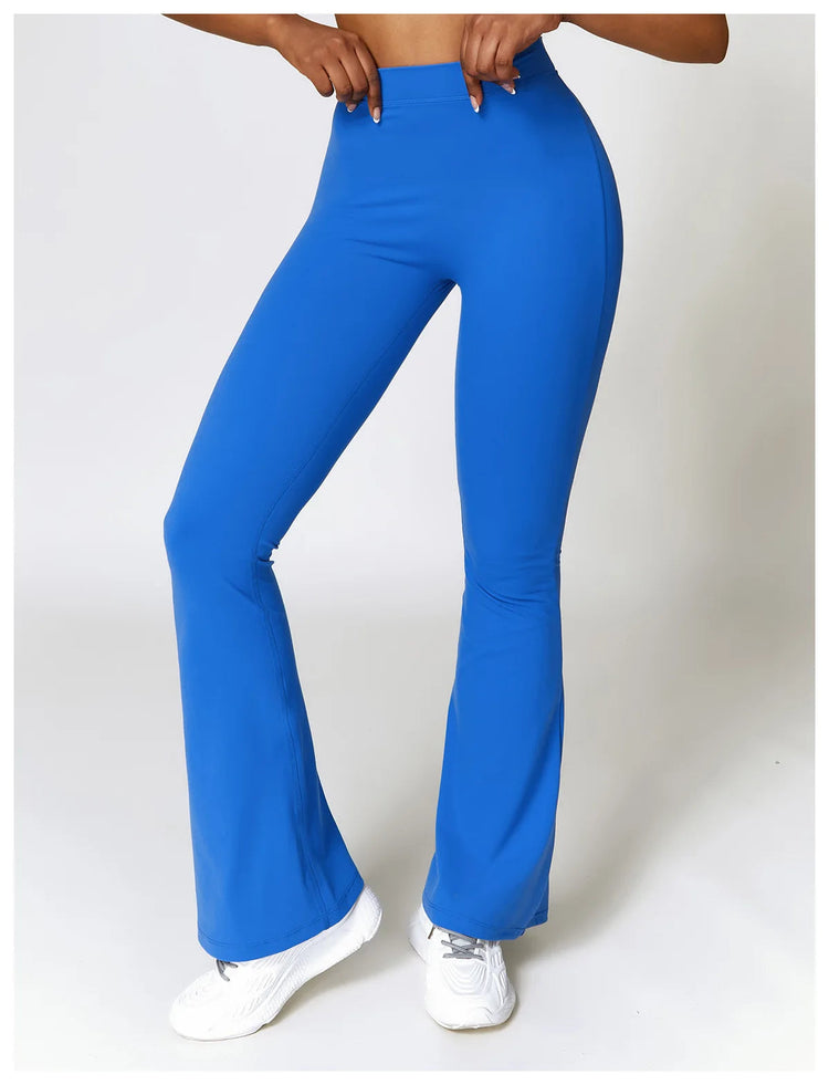 High Waist Flare Leggings Yoga Pants Women Wide Leg Pants Women Gym Workout Fitness Sports Flared Pants Latin Dance Trousers PlatiNum