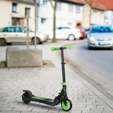 Monopattino elettrico pieghevole per bambini dai 6 anni in su, velocità 8 km/h, 71x36.5x75-80cm, alluminio, acciaio, verde