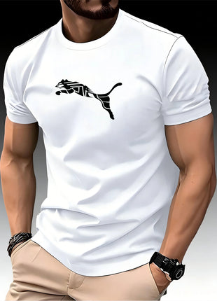 T-shirt imprimée léopard renard homme mode nouvelle été luxe col rond tendance décontractée Y2K T-shirt sportif fitness haut de gamme de haute qualité