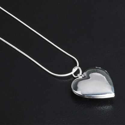 Classico Vintage Rose Flower 925 Sterling Silver medaglione doppio cuore collana foto El collare ciondolo donna miglior regalo