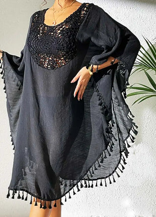 Abito Copricostume Estivo da Donna con Scollo Quadrato, Protezione Solare, Vestibilità Ampia, Traforato, per Spiaggia e Vacanze platinumshop
