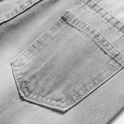 Jeans Boys Straight Ripped Children Washed Distressed Pockets Stretch Casual Denim Trousers Big Kids Streetwear 2025 Hole Pants PlatiNum