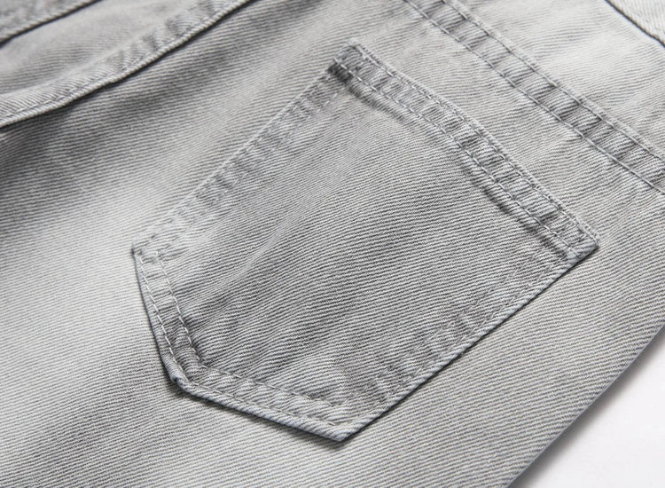 Jeans Boys Straight Ripped Children Washed Distressed Pockets Stretch Casual Denim Trousers Big Kids Streetwear 2025 Hole Pants PlatiNum