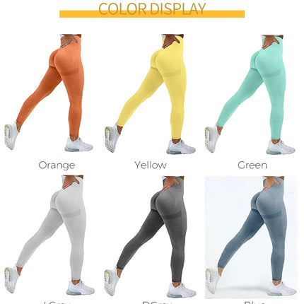 Leggings Sportivi Senza Cuciture da Donna a Vita Alta Push-Up Sexy Leggings da Palestra alla Moda Neri